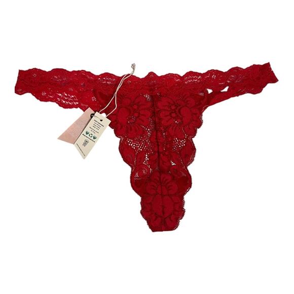 We are HAH / Free People NWT String Me A Thong Panty Panties Siren Red L - Picture 1 of 6